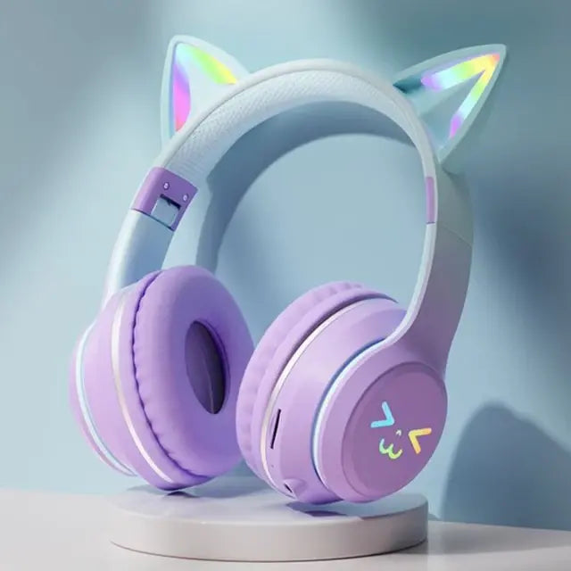 RGB Cat Smile Face Headset