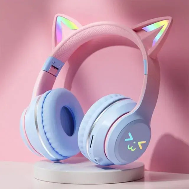 RGB Cat Smile Face Headset